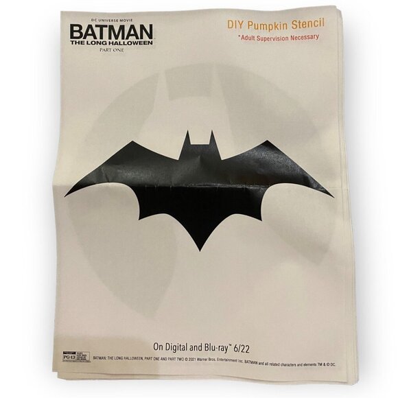 Batman The Long Halloween DVD Blu Ray Promo Press Items Pumpkin Stencils - Picture 5 of 9